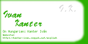ivan kanter business card
